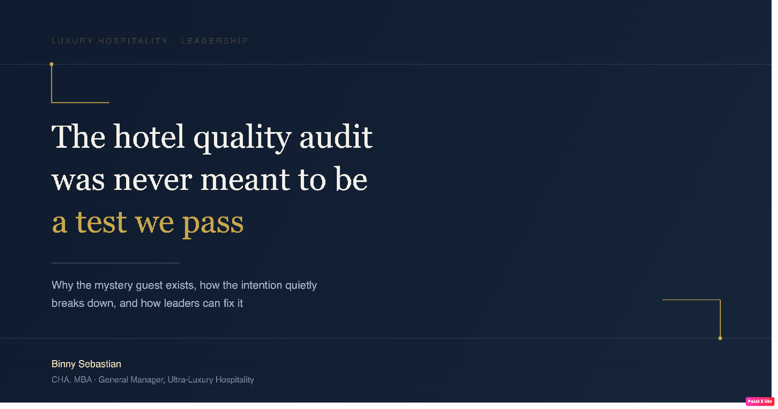 Why Hotel Quality Audits Keep Missing Their Own Point